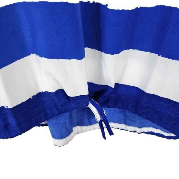 Liz Claiborne Blue White Striped Short Sleeve Drawstring Top XL - Picture 9 of 10